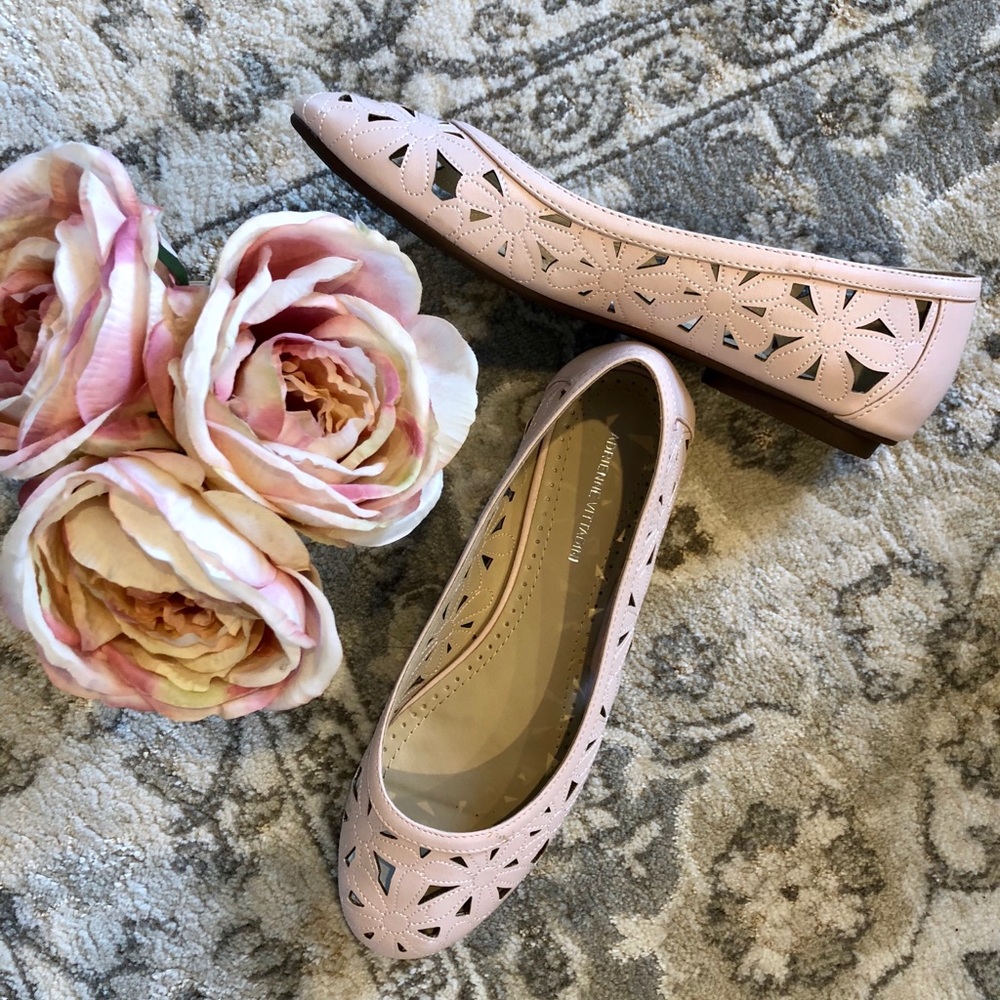 Adrienne Vittadini Floral Cut Out Flats